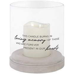 "Loving Memory" Glass Hurricane