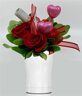 12oz Valentine Rose SIC Cup Flower Bouquet