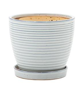 6" Ribbed Pot with Saucer