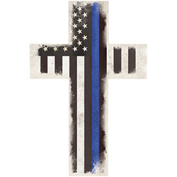 "Thin Blue Line" Wall Cross