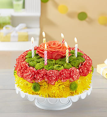 Birthday Wishes Flower Cake™ Yellow