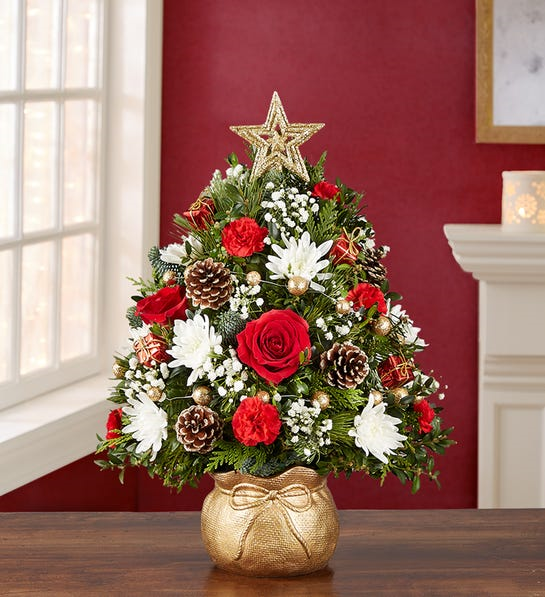 The Magic of Christmas Holiday Flower Tree Flower Bouquet