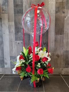Whimsical Bouquet w/ fairy light and Clear balloon Flower Bouquet