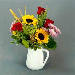 Bountiful Harvest Pitcher by Rathbone's Flair Flowers Flower Bouquet