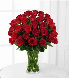 Three Dozen Red Roses in a Vase 