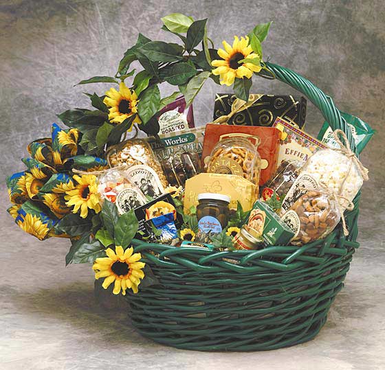 Sunflower Treats Gift Basket Flower Bouquet