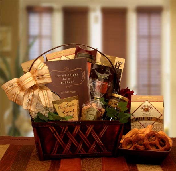 A Time To Grieve Sympathy Gift Basket Flower Bouquet