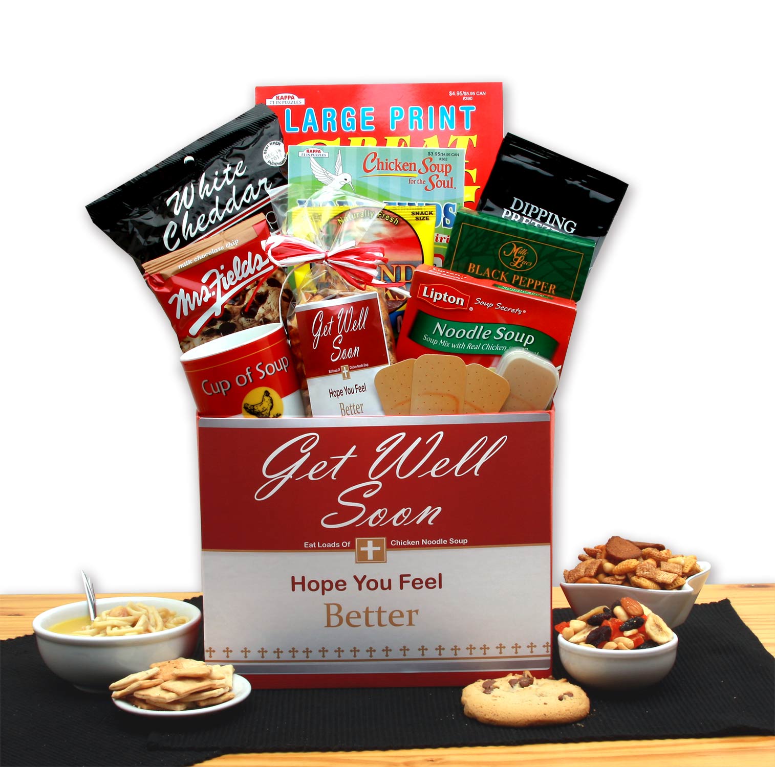 Chicken Noodle Soup Get Well Gift Box Flower Bouquet