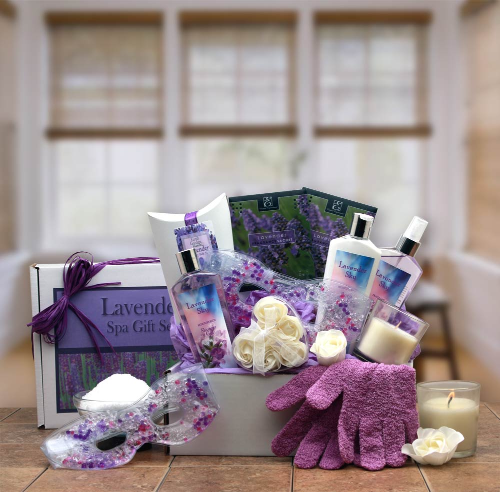 Lavender Sky Spa Gift Box Flower Bouquet