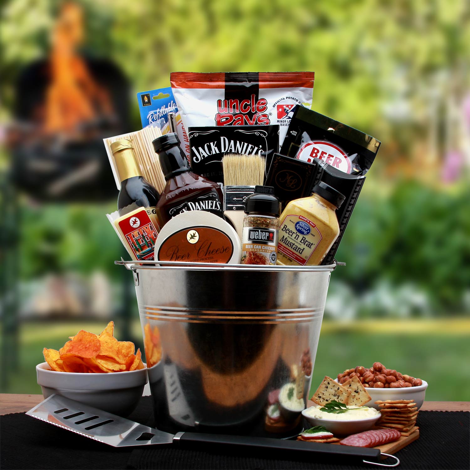 BBQ Lovers Gift Pail Flower Bouquet