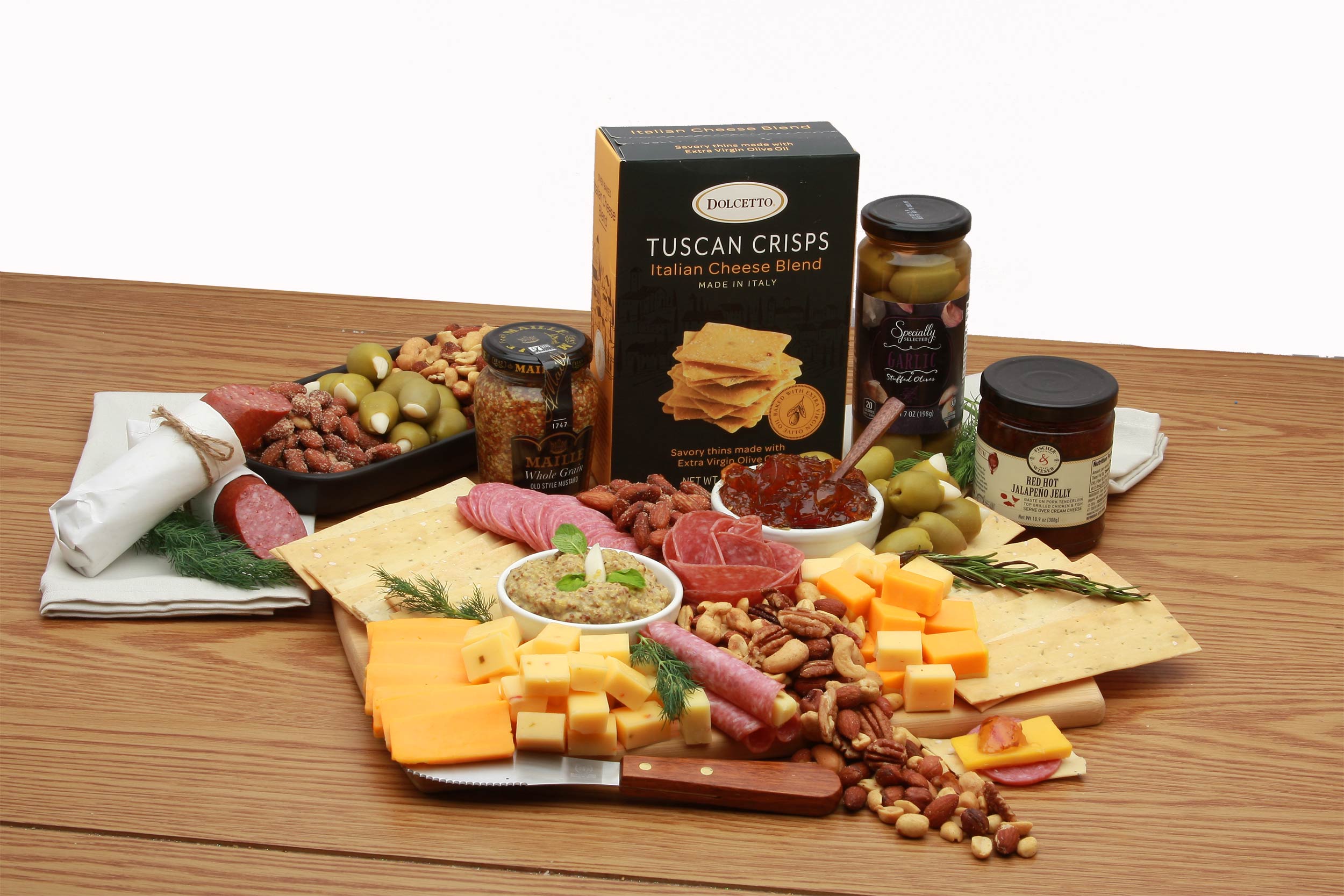 Classic Gourmet Cheese and Snacks Charcuterie Board Flower Bouquet