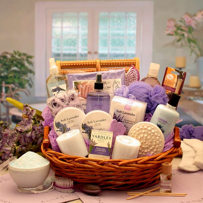 The Essence of Lavender Spa Gift Basket Flower Bouquet