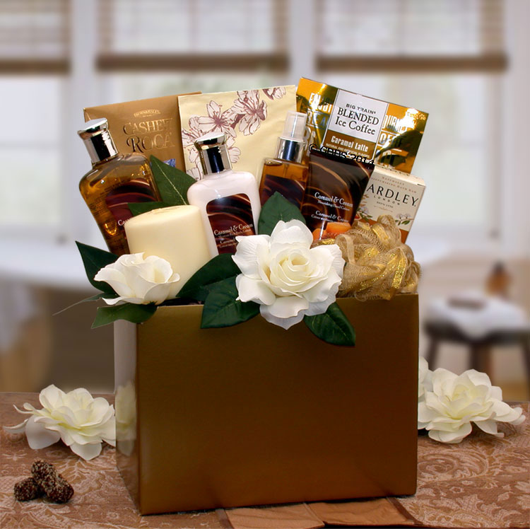 Caramel Inspirations Spa Gift Box Flower Bouquet