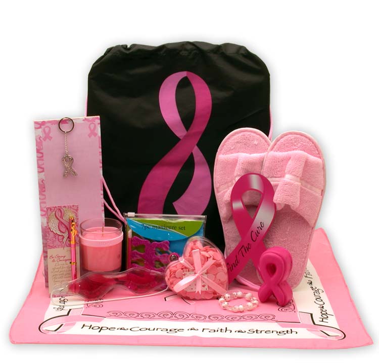 Show You Care-Be Aware Breast Cancer Gift tote Flower Bouquet