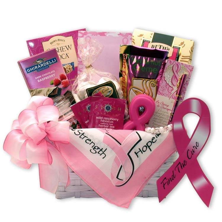 Find A Cure Breast Cancer Gift Basket Flower Bouquet