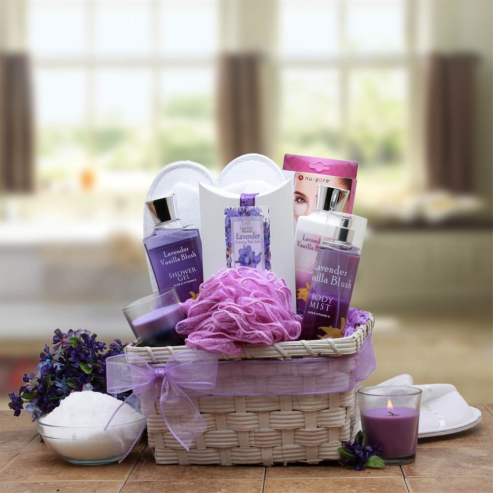 Lavender Spa Gift Basket Flower Bouquet