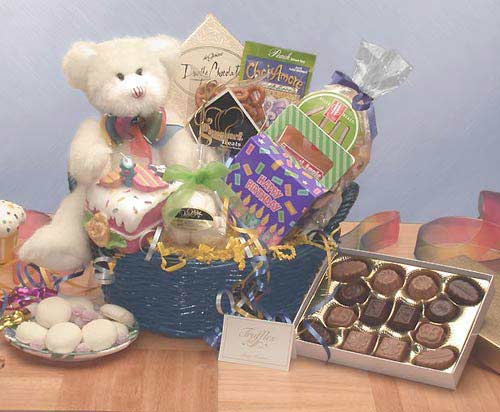 Have A Beary Happy Birthday Gift Basket Flower Bouquet