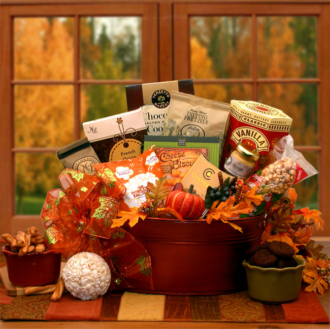The Tastes of Fall Gourmet Gift Basket Flower Bouquet
