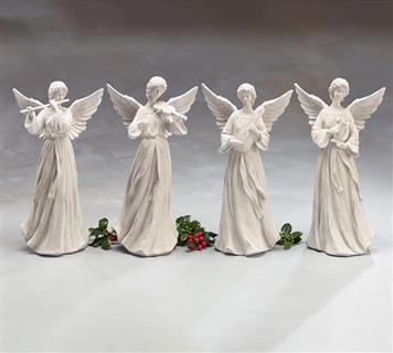 Distressed Angel Figurines Flower Bouquet
