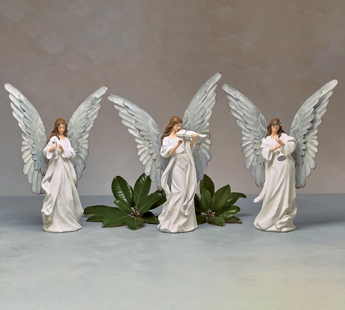 White Angel with Metal Wings Flower Bouquet