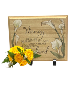 EXAMPLE of Plaque with Floral Accent