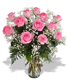 Pink Rose Classic 12 Flower Bouquet