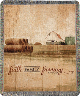 Faith Family Farming Tapestry Throw