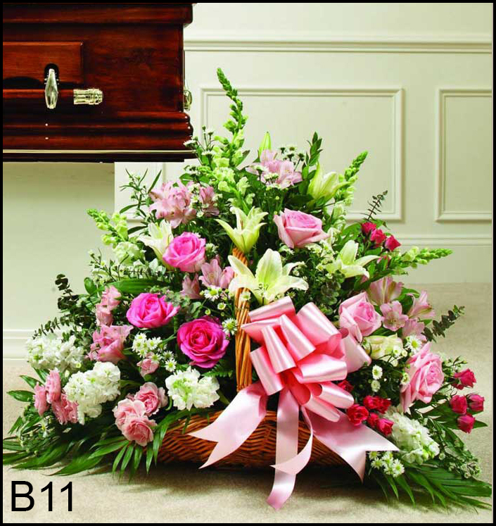 B11 Pink and White Fireside Basket