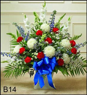 B14 Red, White and Blue Floor Basket