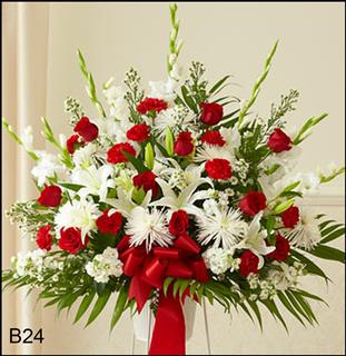 B24 Deluxe Red and White Pedestal Tribute