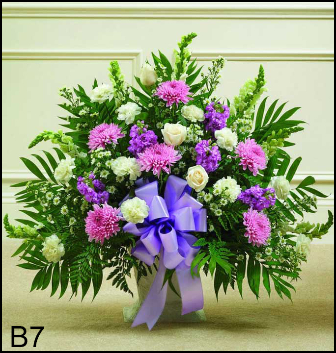 B7 Lavender and White Floor Basket