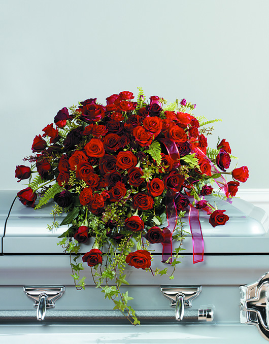 Red casket spray Flower Bouquet