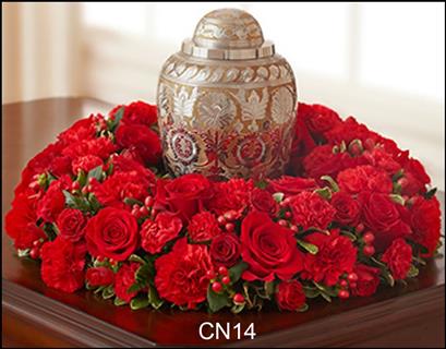 CN14 Classic Urn Scarf Flower Bouquet