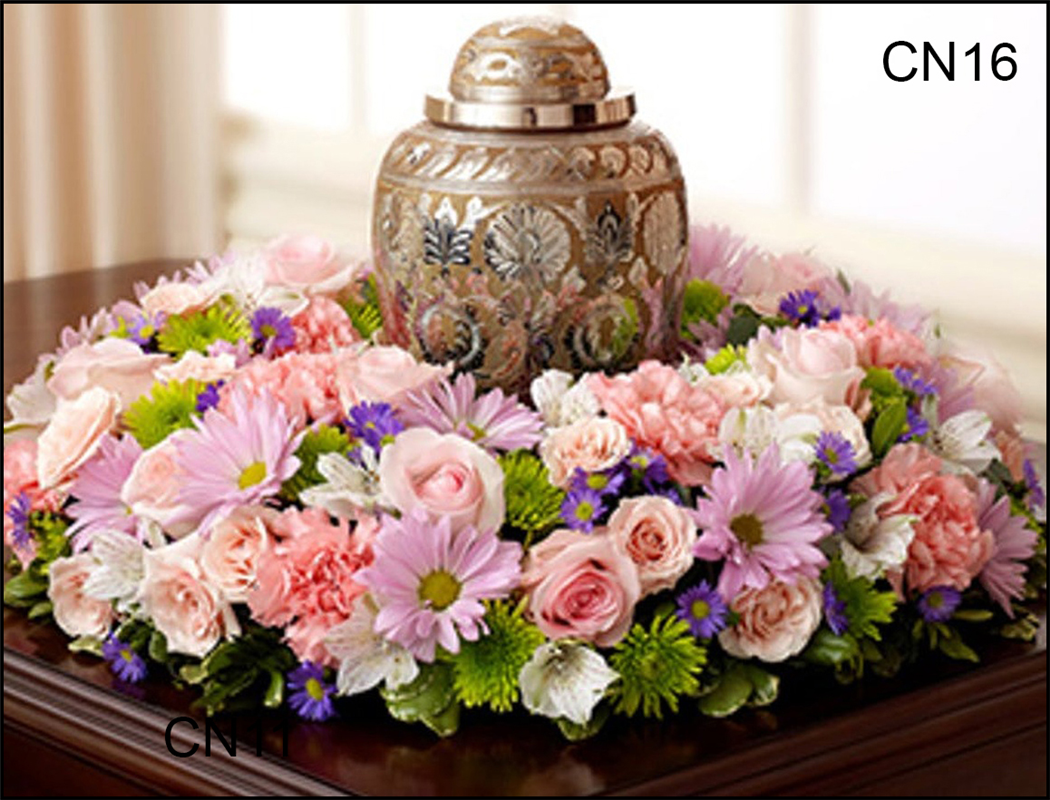 CN16 Classic Urn Scarf Flower Bouquet