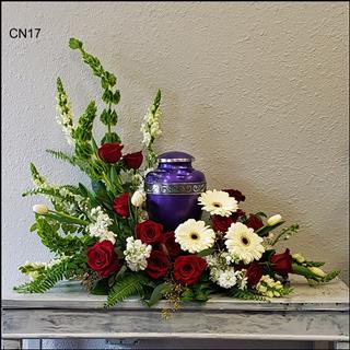 CN17 Classic Urn Scarf Flower Bouquet