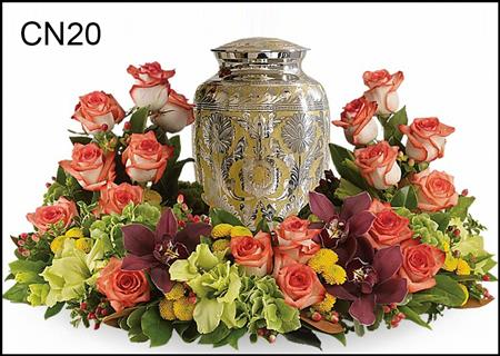 CN20 Classic Urn Scarf Flower Bouquet