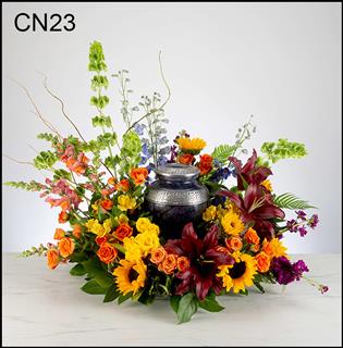 CN23 Classic Urn Scarf Flower Bouquet