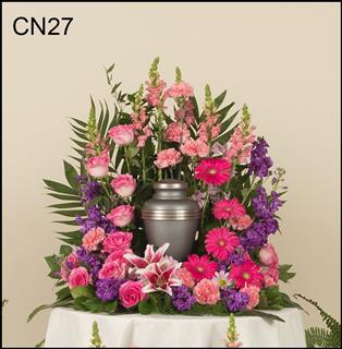 CN27 Classic Urn Scarf Flower Bouquet