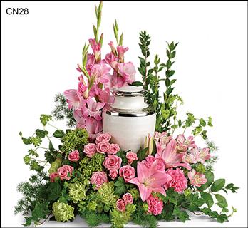 CN28 Classic Urn Scarf Flower Bouquet