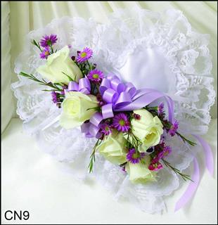 CN9 Satin Heart Pillow Flower Bouquet