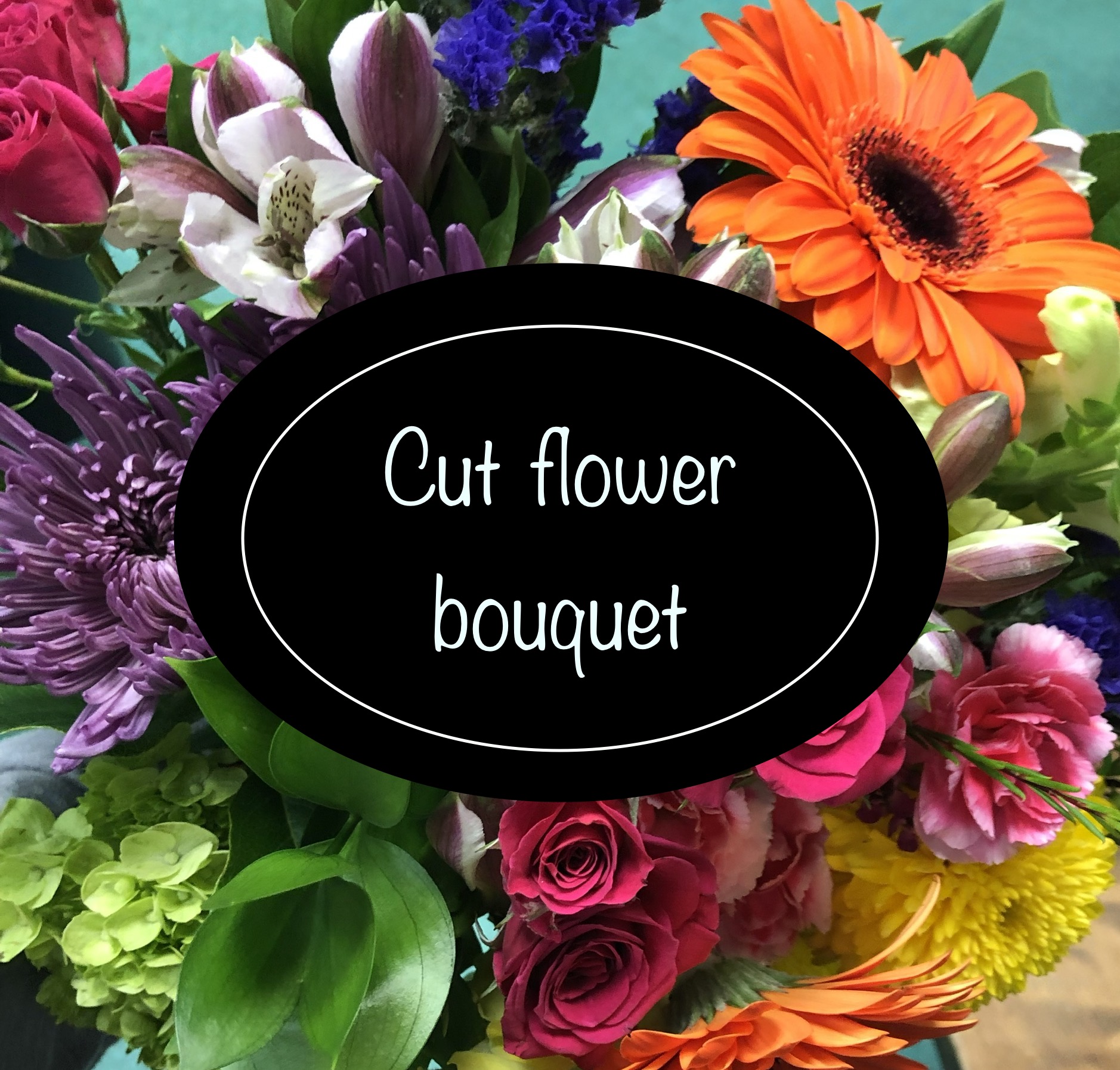 Cut Bouquet. A designers choice of Cut flowers wrapped. *No vase