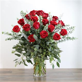 Red Roses with Eucalyptus Foliage (18)