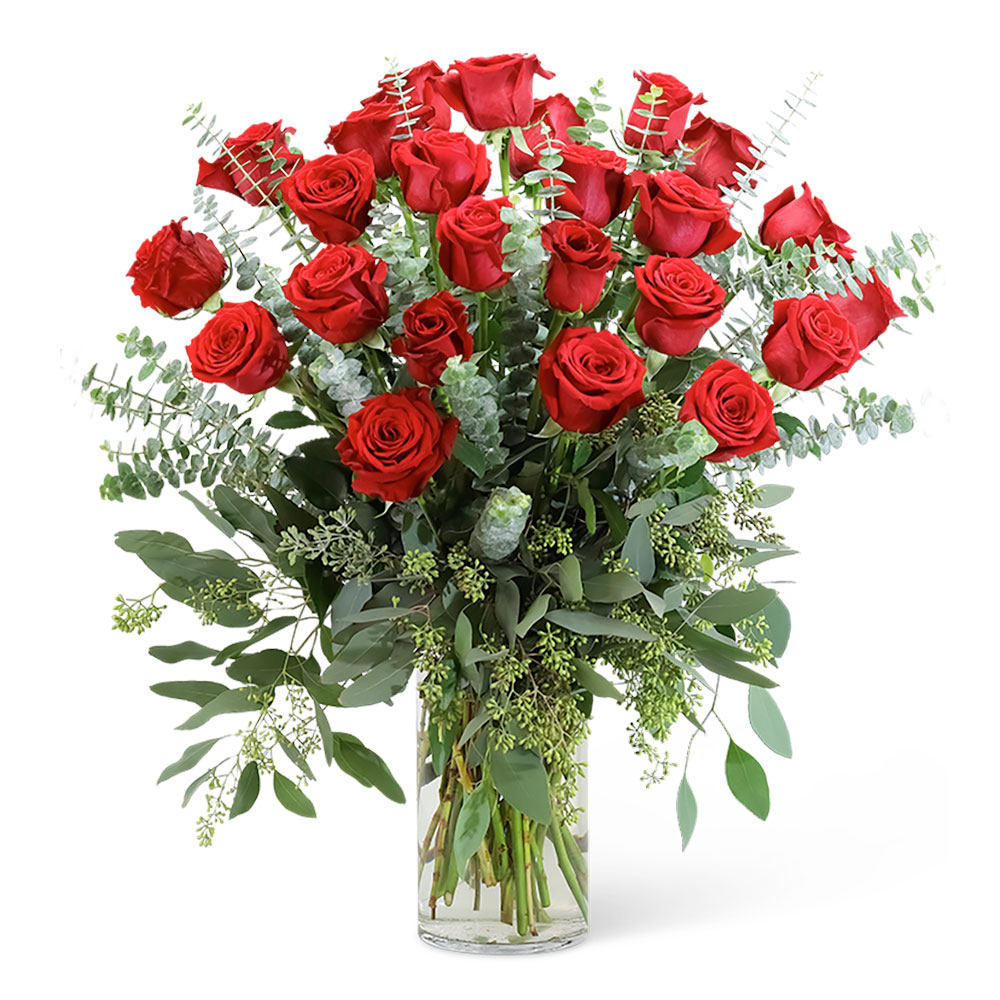 Red  Roses  with  Eucalyptus  Foliage  (24)