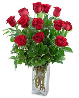 Classic Dozen Red Roses Flower Bouquet