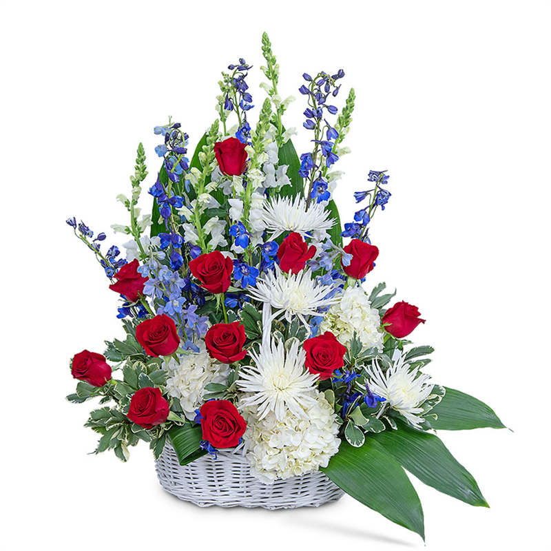 Freedom Tribute Basket Flower Bouquet