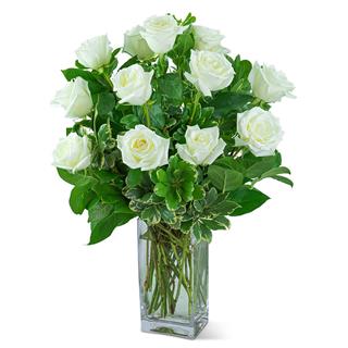 White Roses (12) Flower Bouquet