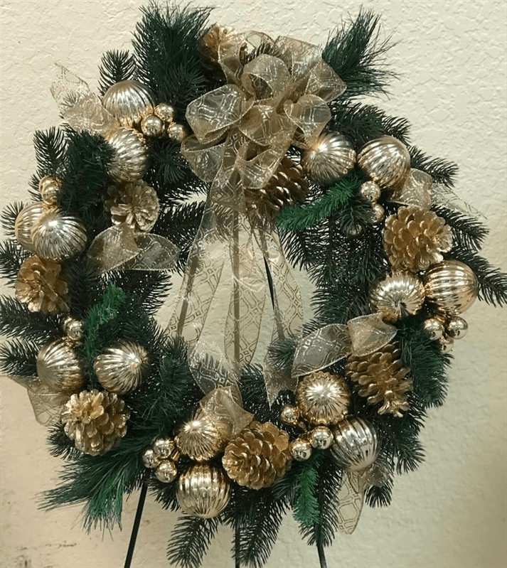 Gold Christmas Silk Wreath