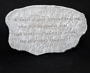 A Heart of Gold Concrete Stone