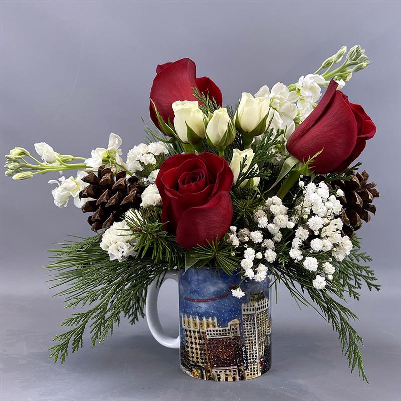 Tulsa Christmas Mug by Rathbone's Flair Flowers Flower Bouquet