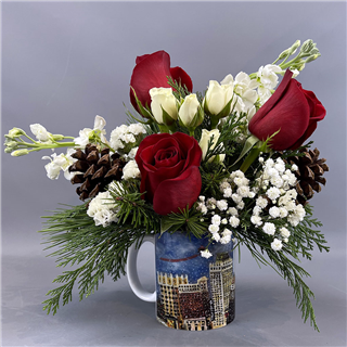 Tulsa Christmas Coffee Mug by Rathbone's Flair Flowers